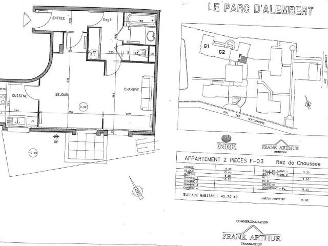 Appartement 2 pièces 45 m²