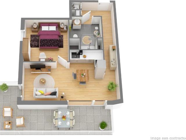 Appartement 2 pièces 45 m²