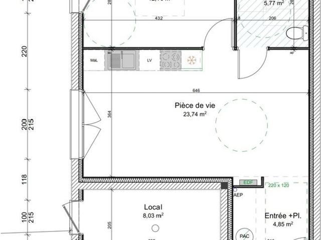 Appartement 2 pièces 46 m²