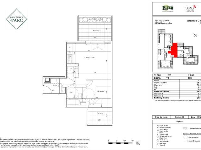 Appartement 2 pièces 46 m²