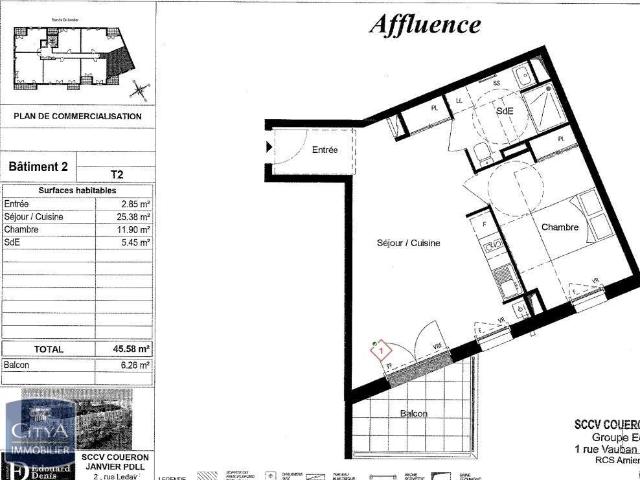 Appartement 2 pièces 46 m²