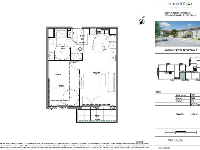 Appartement 2 pièces 46 m²