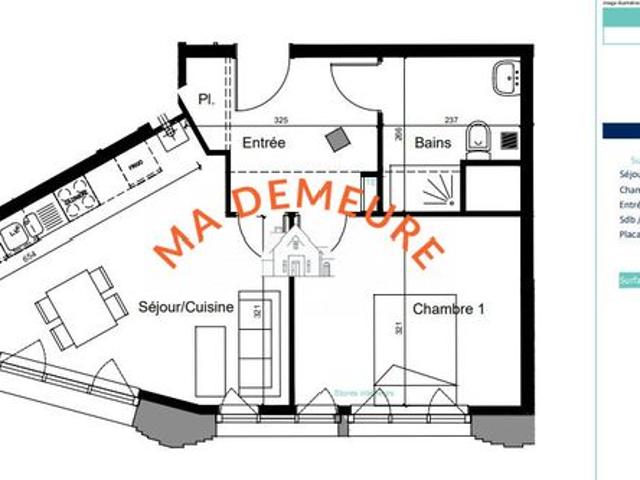 Appartement 2 pièces 46 m²