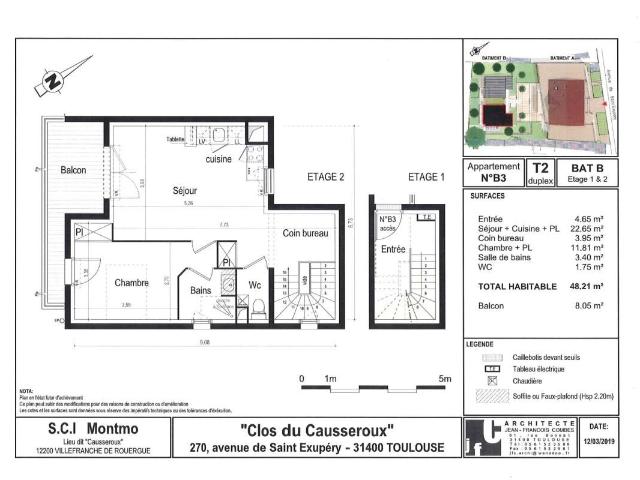 Appartement 2 pièces, 48 m² à louer à Toulouse 31400