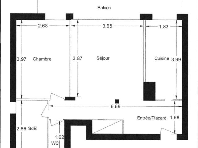 Appartement 2 pièces 48 m²