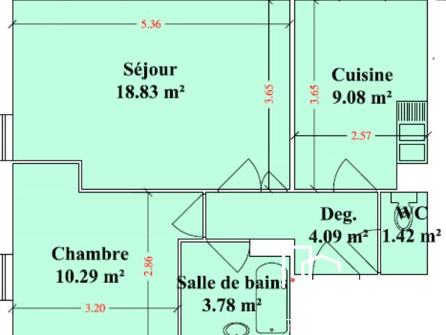 Appartement 2 pièces 48 m²