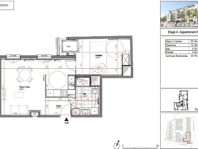Appartement 2 pièces 48 m²