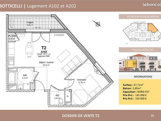 Appartement 2 pièces 48 m²