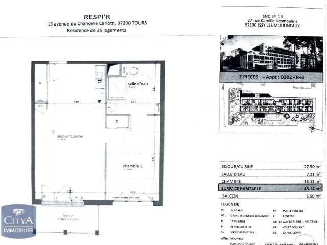 Appartement 2 pièces 48 m²