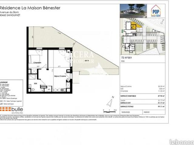 Appartement 2 pièces 49 m²