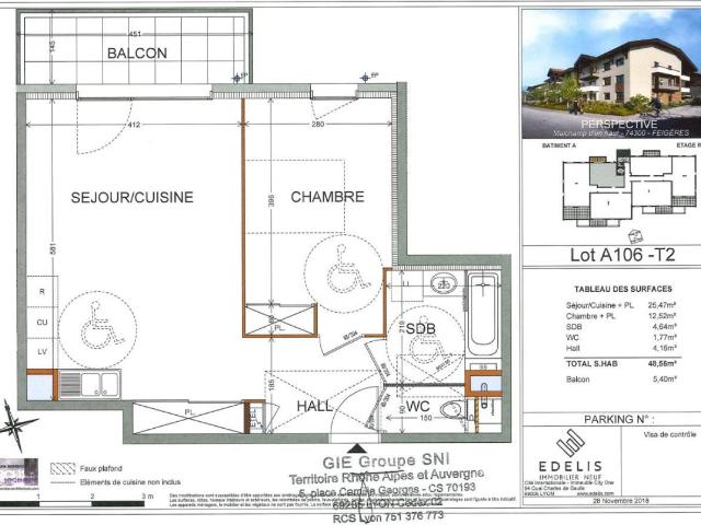 Appartement 2 pièces 49 m²