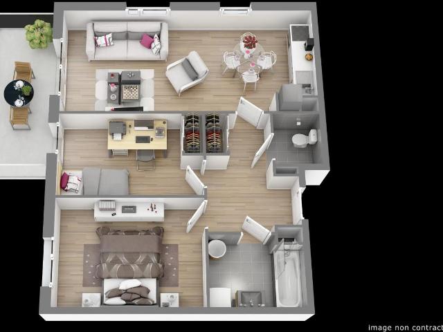 Appartement 2 pièces 49 m²