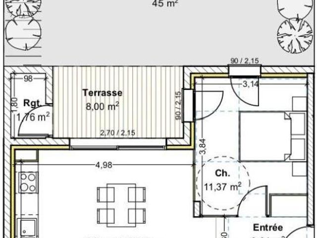 Appartement 2 pièces 50 m²