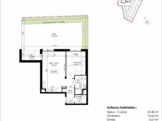 Appartement 2 pièces 50 m²