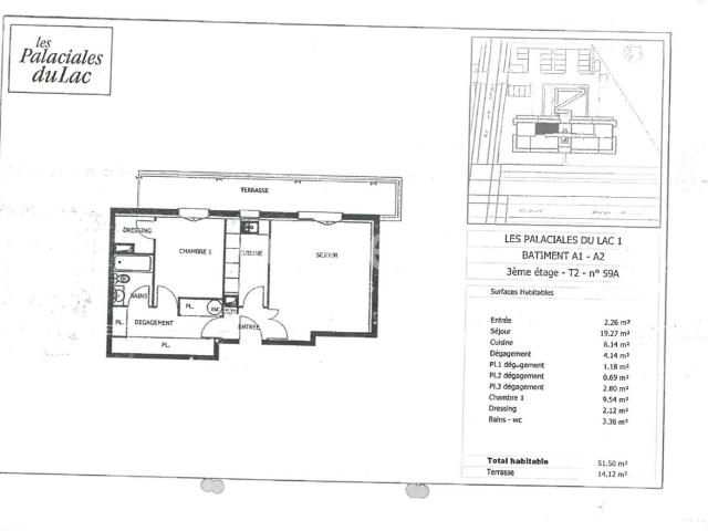 Appartement 2 pièces, 51 m² à louer à Toulouse 31200