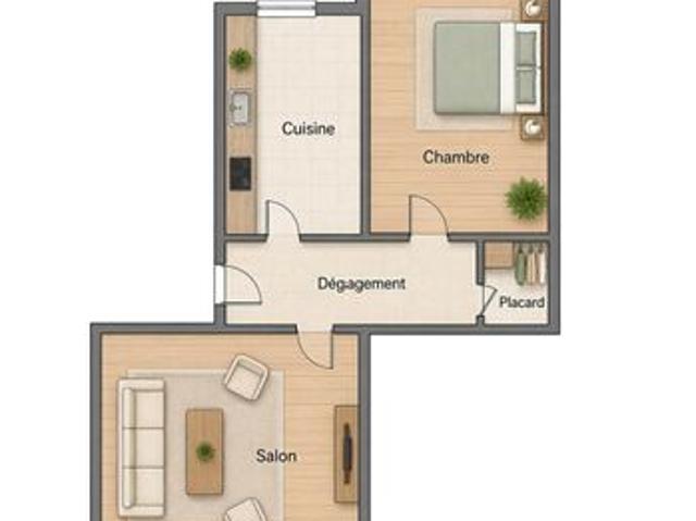 Appartement 2 pièces 51 m²