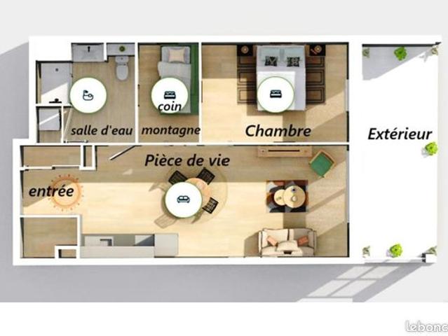 Appartement 2 pièces 51 m²