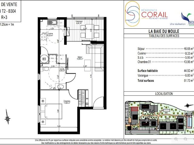Appartement 2 pièces 52 m²