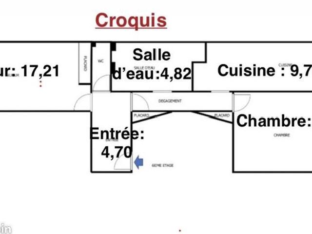 Appartement 2 pièces 57 m²