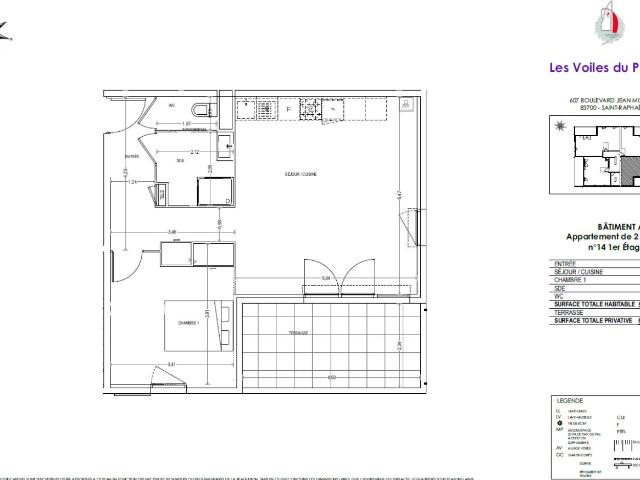 Appartement 2 pièces 54 m²