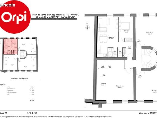Appartement 2 pièces 58 m²