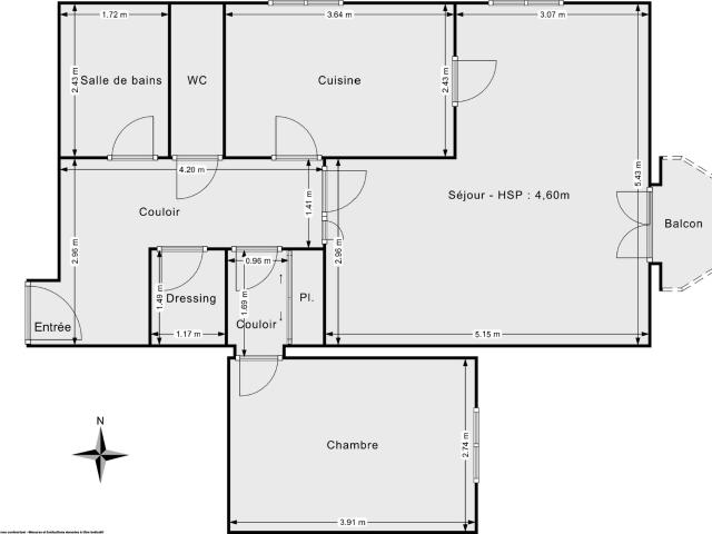 Appartement 2 pièces 58 m²