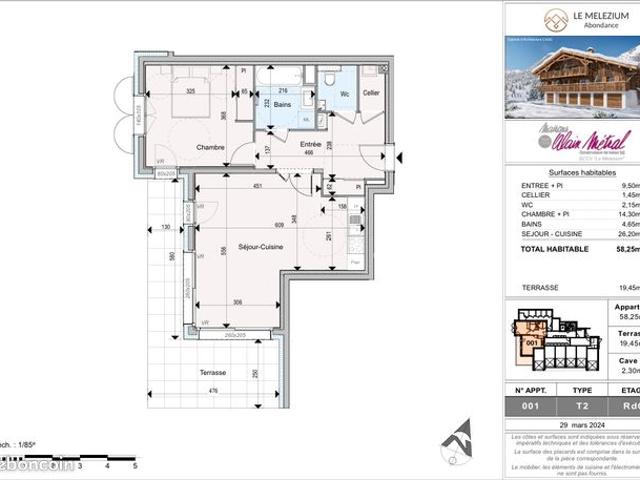 Appartement 2 pièces 58 m²
