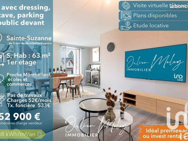 Appartement 2 pièces 63 m²