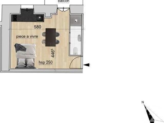 Appartement 2 pièces 64 m²
