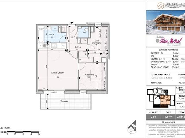 Appartement 2 pièces 65 m²
