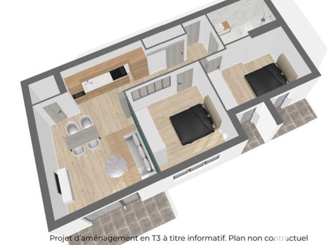 Appartement 2 pièces 65 m²