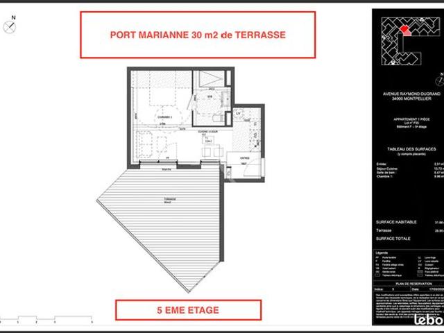 Appartement 2 pièces 32 m²