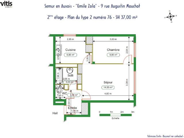 Appartement 2 pièces 37 m²