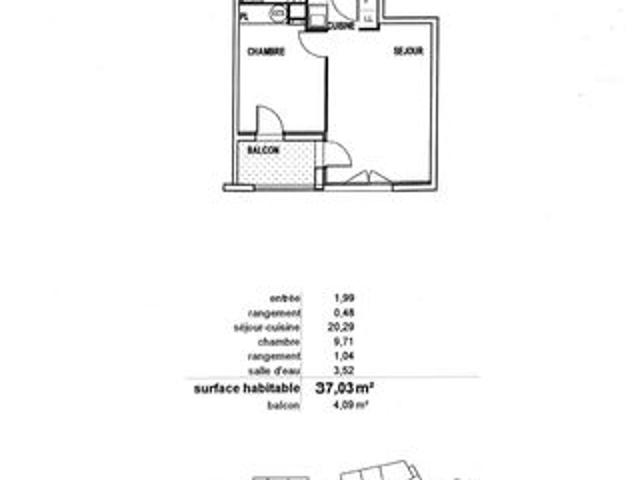 Appartement 2 pièces 37 m²