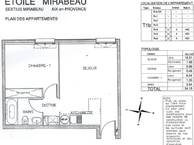 Appartement 2 pièces 34 m²