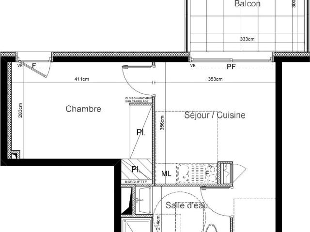 Appartement 2 pièces 34 m²
