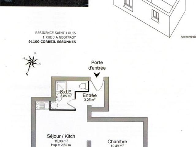 Appartement 2 pièces, 36 m² à louer à Corbeil Essonnes 91100
