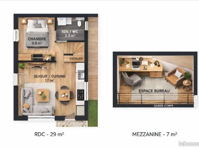 Appartement 2 pièces 36 m²