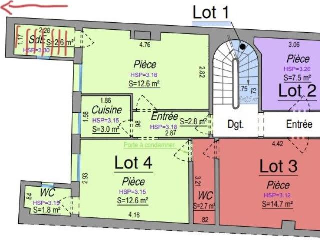 Appartement 2 pièces 36 m²