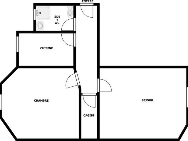 Appartement 2 pièces 36 m²