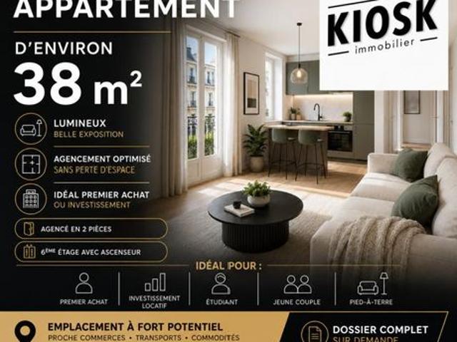 Appartement 2 pièces 38 m²