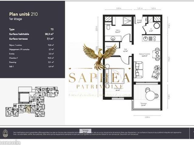 Appartement 2 pièces 38 m²