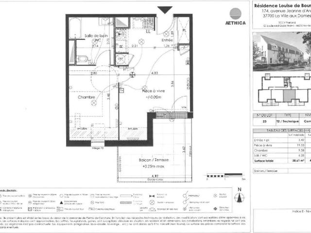 Appartement 2 pièces 38 m²