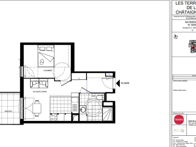 Appartement 2 pièces 39 m²