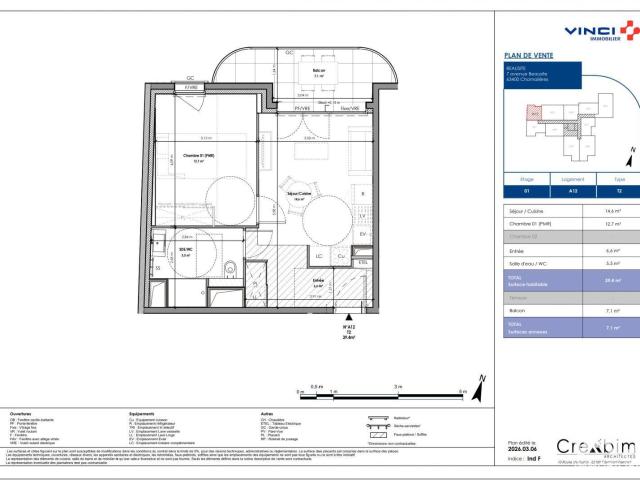 Appartement 2 pièces 39 m²