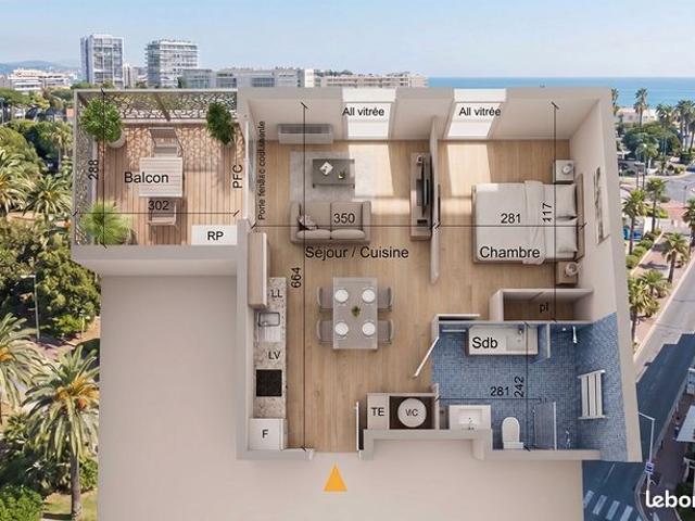 Appartement 2 pièces 39 m²