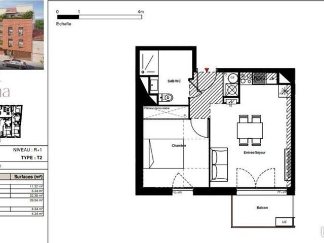 Appartement 2 pièces 39 m²
