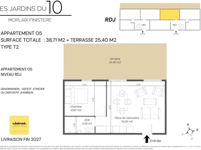 Appartement 2 pièces 39 m²