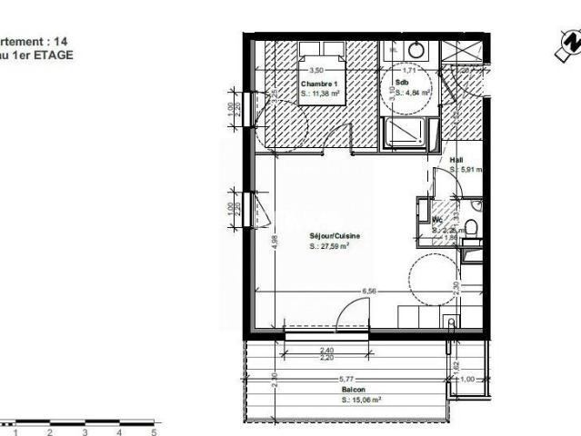 Appartement 2 pièces à Riedisheim