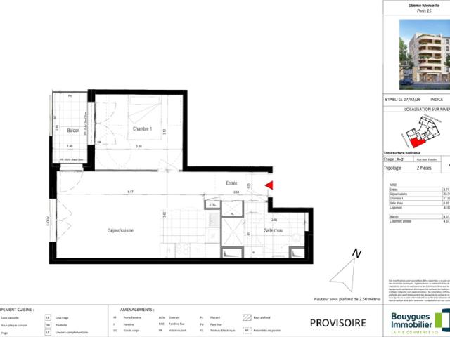 Appartement 2 pièces de 44 m2 avec balcon Programme neuf 1